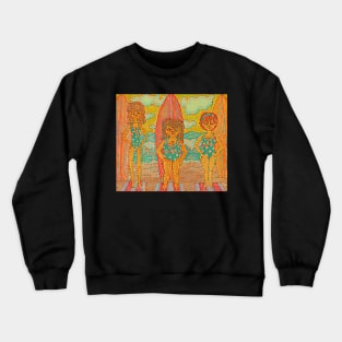 Surf Betties in Mosaic Abstract Print Crewneck Sweatshirt